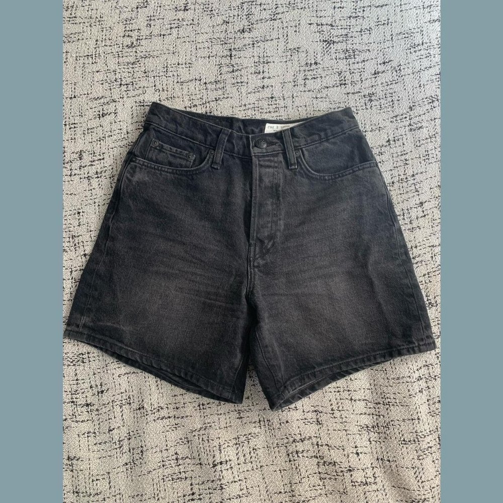 Rag & Bone high rise Maya shorts in black, size 24